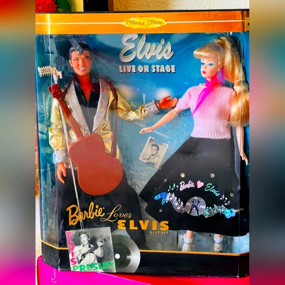 Barbie Other - Barbie Loves Elvis Gift Set Collector Edition Dolls 1996 Mattel #17450 NRFB